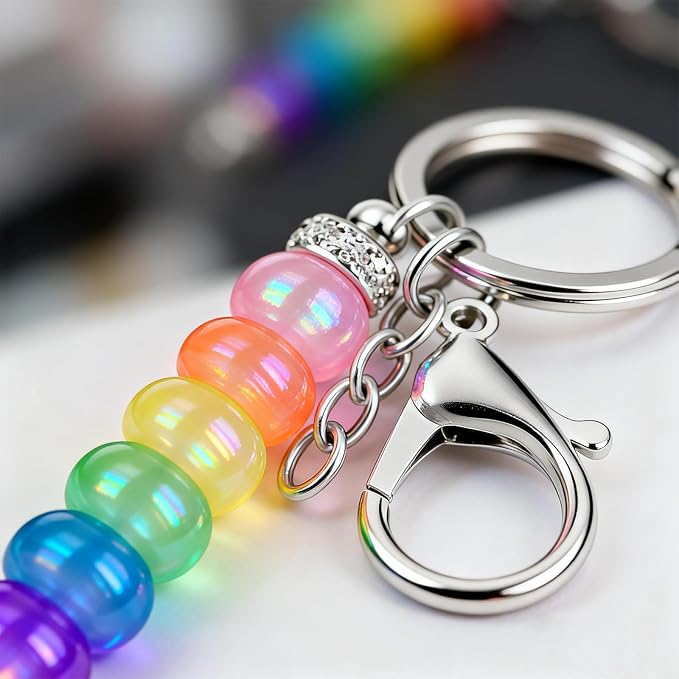14 Pcs DIY Beadable Keychains Bars Bulk Blank Beaded Metal Keychain - Image 6