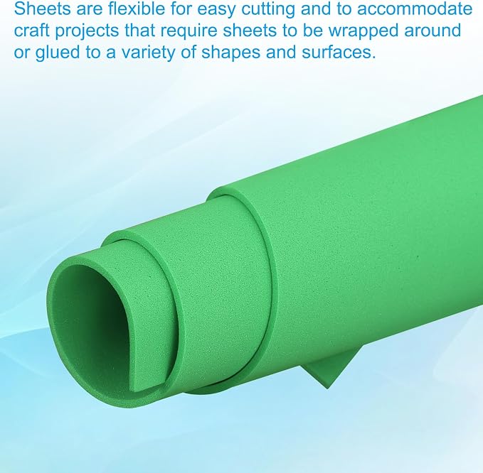 PATIKIL EVA Foam Sheet 10Pcs 12x8 Inch 2mm Thick Green | Easy Cutting EVA Foam - Image 5