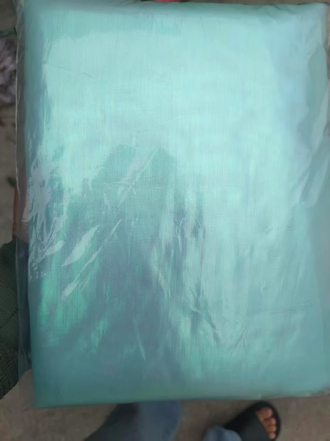 Aqua Blue Iridescent Organza Fabric - Image 6