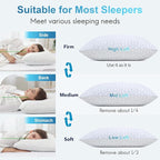 QUTOOL Cooling Pillow for Sleeping, CertiPUR-US Shredded Memory Foam Standard - Image 5