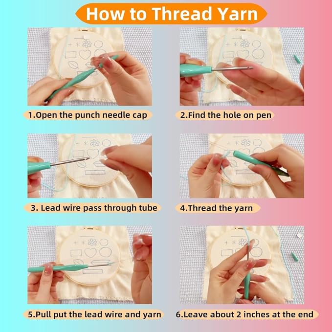 DIY Punch Needle Kits Cartoon Elephant - Image 4