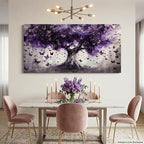 ZESTRILIA Dreamy Purple Butterflies Tree Canvas Wall Art, Enchanted Mystical - Image 2