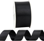 HUIHUANG Black Satin Wired Ribbon 1-1/2 inch Double-Faced Satin Wire Edge Ribbon - Image 3