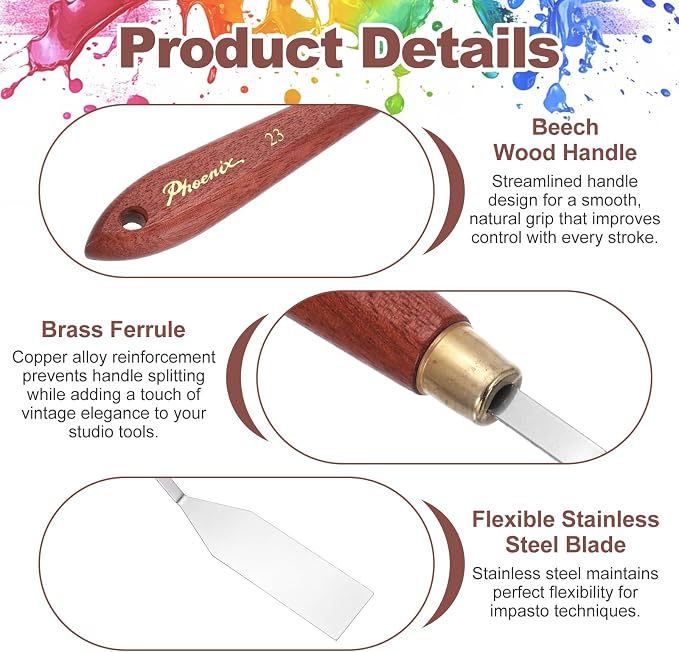 MECCANIXITY Pack of 1 Palette Knife No.23, 7.6" Long Palette Knives - Image 3
