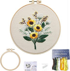 FONNUY Embroidery Kit for Beginners，Plants Flowers Pre-Stamped Pattern Kits for by FONNUY
