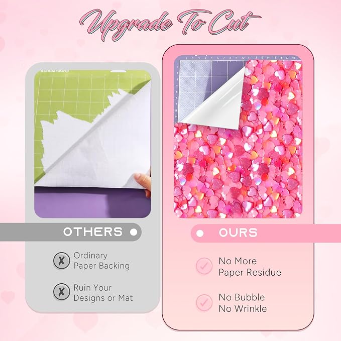 Tintnut Pink Heart Valentine's Day Permanent Vinyl 12 Pcs 12x10in Vinyl | Pink - Image 5