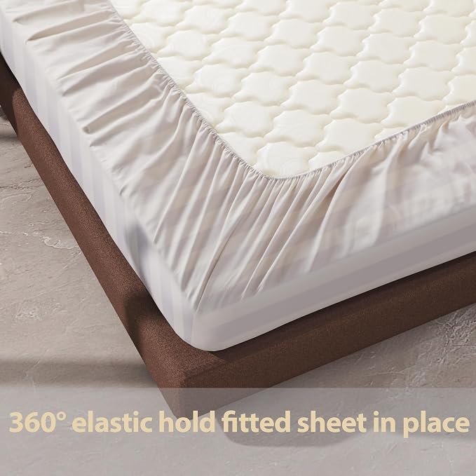 100% Egyptian Cotton Fitted Sheet Twin XL/Split King Size, 600 Thread Count - Image 7