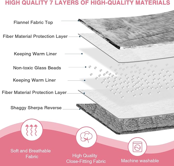 Aemicion Weighted Blanket Queen Size 20 Lbs 60x80 Inches, Ultra Soft - Image 4