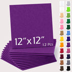 12" x 12" Felt Sheets for Crafts, 2mm Stiff Felt Fabric, Polyester Felt Squares by AblemeDeco