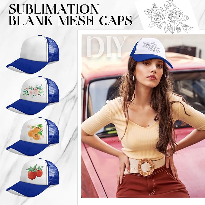 Vabean 24 Pack Sublimation Blank Cap Trucker Mesh Cap Unisex Plain Blank - Image 6