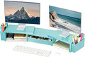 Spacrea Metal Desk Organizers and Accessories, Dual Monitor Stand Riser by Spacrea