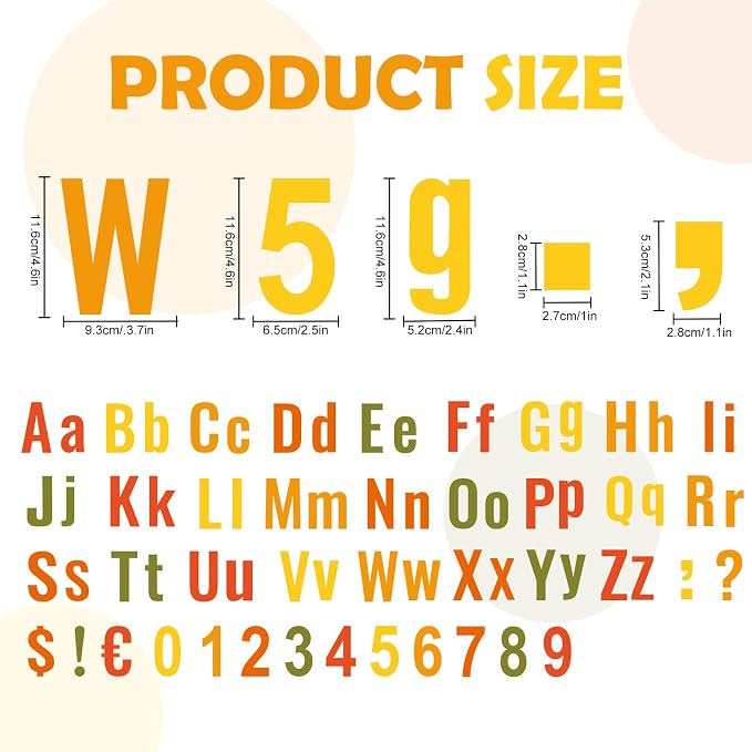 FYSUIMU 134 Pcs Fall Bulletin Board Letters Autumn Colored Alphabet Number - Image 2