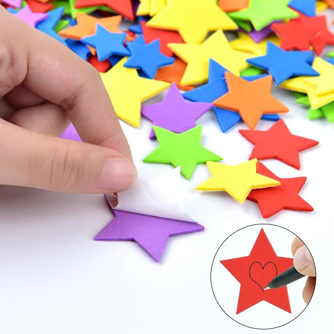 Coopay Star Foam Stickers Self-Adhesive Star Stickers Assorted Colors - Image 4