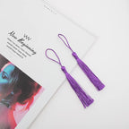 VAPKER 100 Pieces Dark Purple Silky Handmade Soft Tassels 13cm/5-Inch - Image 4