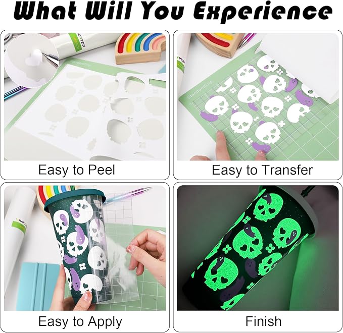 WRAPXPERT White Glow in the Dark Vinyl, Glow in the Dark Permanent Adhesive - Image 3