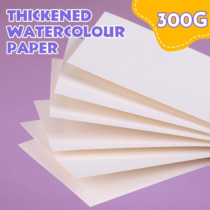 AROIC 50 Sheets Watercolor Paper Bulk, 6 Sizes 9" x 12", Painting & Craft Paper - Image 4