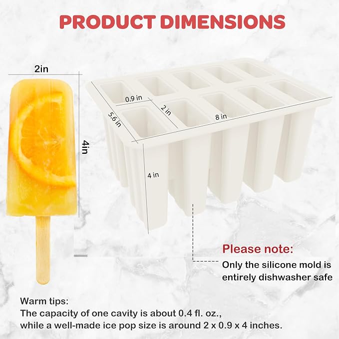 Miaowoof Homemade Popsicle Molds, 10-Cav Non-BPA Silicone Ice Pop Maker - Image 4
