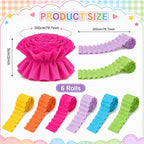 6 Rolls 40 Ft Ruffled Bulletin Board Borders Back to School Classroom Decor - Image 2