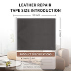 Leather Repair Patch Tape, Dark Brown 17 x 61 Inches Self Adhesive Leather - Image 2