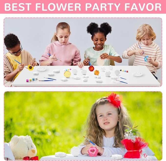JellyArch 20 Set Flower DIY Painting Kit Ceramic to Paint Your Own Statues - Image 2