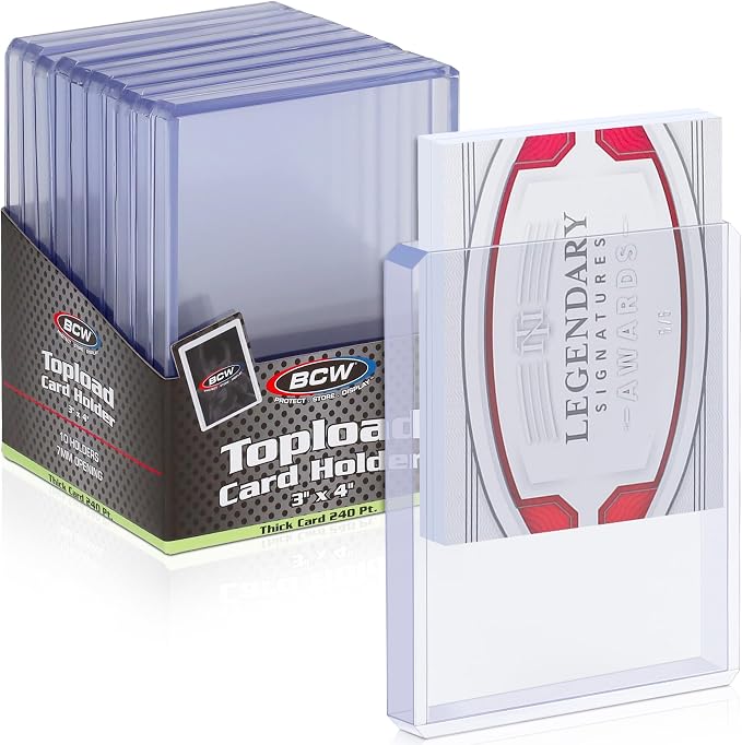 BCW Thick Card Topload Holder | Holds Relic, and Jersey Cards | Protective Card by BCW