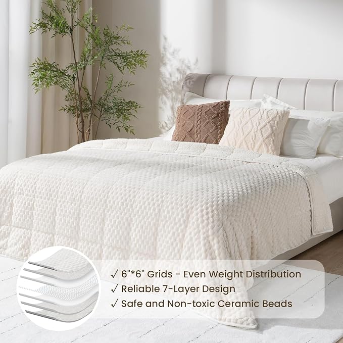 Drewin Weighted Blanket 15lbs, Adult Weighted Blankets - Image 4