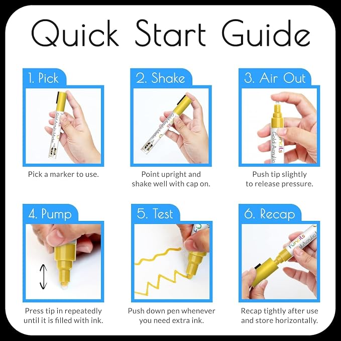 5 Acrylic Yellow Paint Pen - Image 7