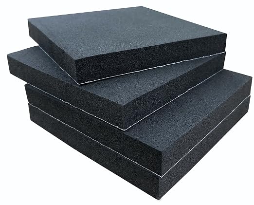 Adhesive Foam Padding, 4 Pieces 4" x 4" x 3/4" Neoprene Anti Vibration | High by TYESMER