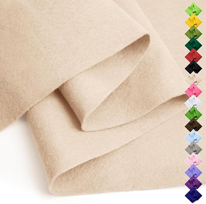 Soft Felt Fabric Sheet 18" x 36", 1.6mm Acrylic Craft Felt, Large Precut Sheet by AblemeDeco