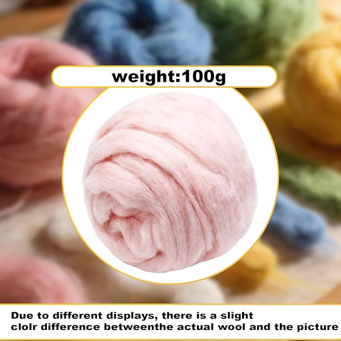 Wool Roving-3.5oz Needle Felting Wool, Soft Multi-Color Wool Fiber, Perfect - Image 2