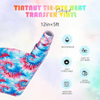 Tintnut Red Blue Swirl Tie Dye Heat Transfer Vinyl, PU HTV sheets, easy cut & - Image 2