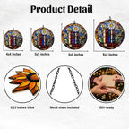 Floral Stack of Bookks Acrylic Suncatcher Stained Glass Effect Window Car - Image 2