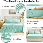 CozyLux Full Size Comforter Sets Mint Green, 7 Pieces Bed in a Bag, All Season - Image 5