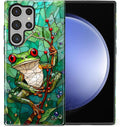 for Samsung Galaxy S24 Ultra Case, Frog Stained Glass Pattern Glossy 2 in 1 by Teonvpu