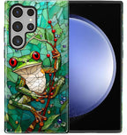 for Samsung Galaxy S24 Ultra Case, Frog Stained Glass Pattern Glossy 2 in 1 by Teonvpu