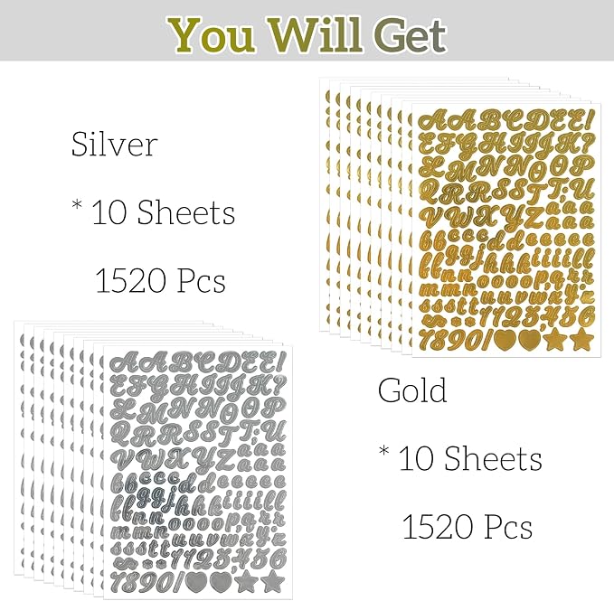 3040Pcs 20 Sheets Small Letter Number Stickers, 0.5inch Self-Adhesive Vinyl - Image 5