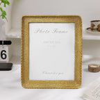 Cuspin 8x10 Picture Frame Gold, Vintage Gold Frames Rattan Textured - Image 3