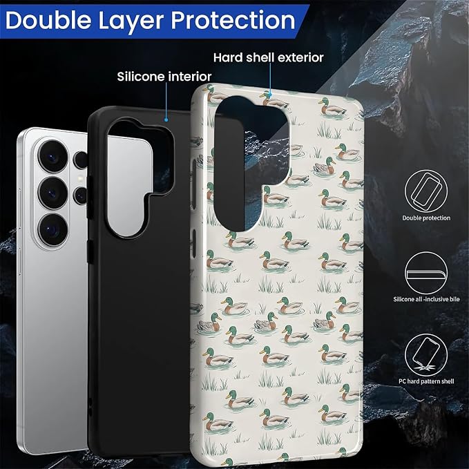 for Samsung Galaxy S26 Ultra Case, Cute Duck Pattern Glossy 2 in 1 Shockproof - Image 6