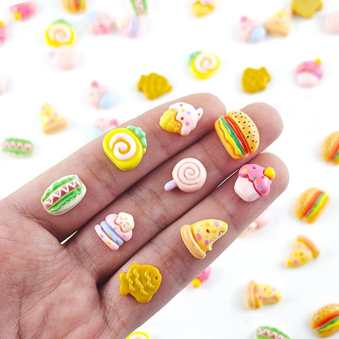 100 Pieces Tiny Food for Dollhouse Miniatures Resin Things for Crafts Mini Food - Image 2