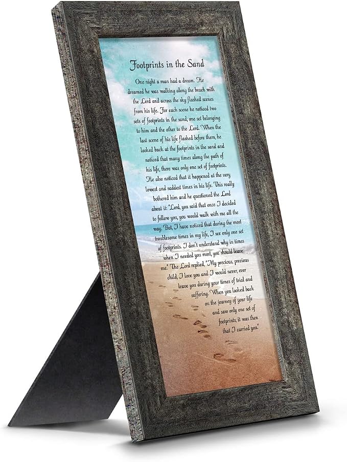 Footprints in the Sand Inspirational Wall Art, Beach Decor, Christian Gifts by CROSSROADSHOMEDECOR