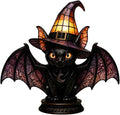 Black Cat Witch Hat Table Lamp, Gothic LED Halloween Decor | Witch Hat Gothic by Unknown