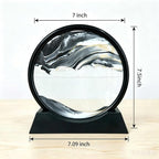 Moving Sand Art Picture- Sand Art Liquid Motion 3D Sandscape, Round Glass Frame - Image 2