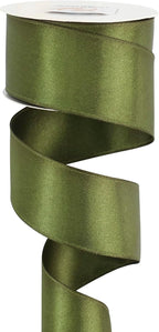 HUIHUANG Moss Green Satin Wired Ribbon 1-1/2 inch Moss Wire Edge Ribbon - Image 7