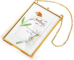 AVLA 3 Pack Pressed Flowers Glass Frames, Brass Hanging Picture Frames - Image 9