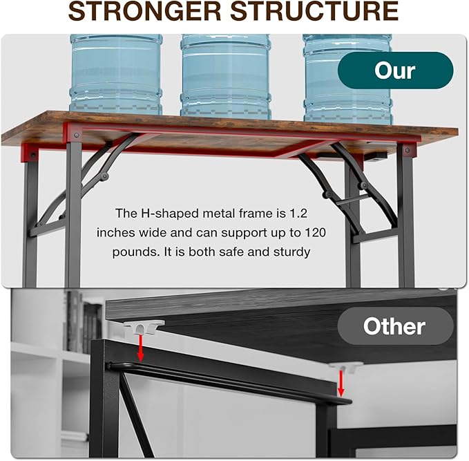 TEMI Small Computer Desk Folding Table - Image 7