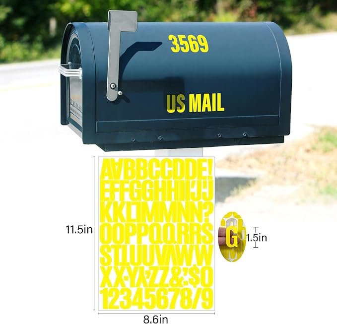 Letter Stickers, Mailbox Numbers, 1.5 Inch Waterproof Vinyl Alphabet | 1 1/2 - Image 2
