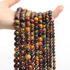 35pcs Smooth Natural Agate Beads，10mm Dragon Vein Gemstone Round Loose Stone - Image 3