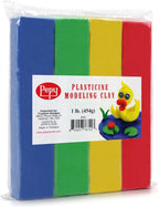 Pepy Reusable and Non-Drying Oil-Based Plasticine Modeling Clay, Primary Colors by Pepy