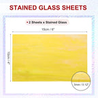 PATIKIL 4 x 6 Inch Transparent Stained Glass Sheets, 2 Sheets Mosaic Glass - Image 2