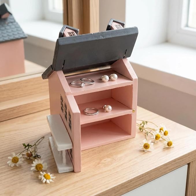 Miniature Villa Model Wooden Tiny House Compact Dollhouse Mini House Storage - Image 7
